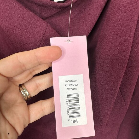 NWT SACHIN + BABI Nadia Gown in Deep Wine One-Shoulder Maxi Dress Long Column - Picture 12 of 14